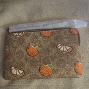 Coach Brown and Orange Wristlet